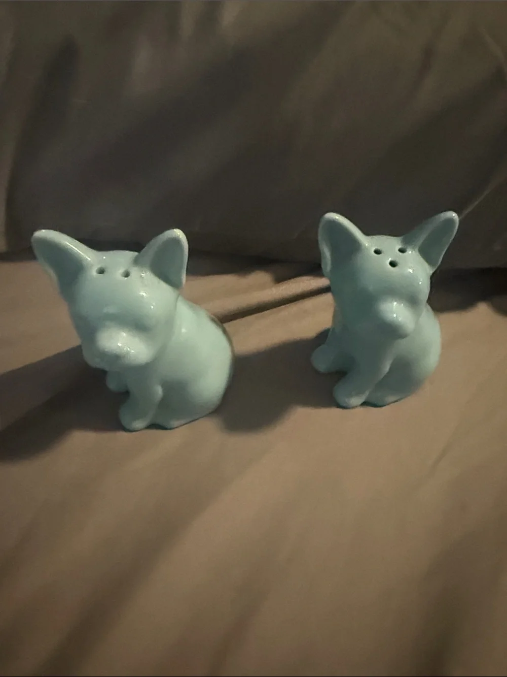 Target Blue Ceramic French Bulldog Salt and Pepper Shakers